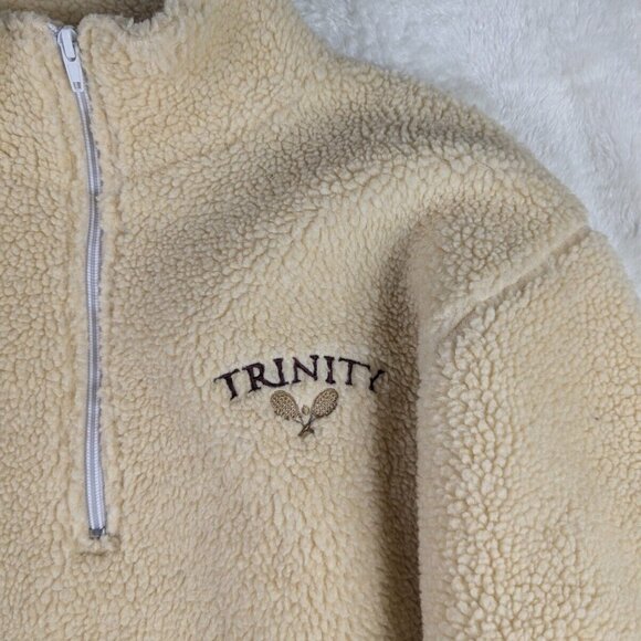 Trinity The Label Trinity Tennis Sherpa Half Zip Pullover Sweater Sz Small - Picture 5 of 10